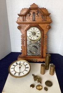 lot 165 image: Antique Clock and Clock Parts