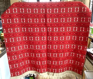 lot 126 image: Vintage Cross Stitch Quilt  Rukotvorine (Swedish) Blanket