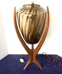 Midcentury Modeline Style Sculpted Walnut Lamp