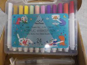 lot 123 image: 24 Acrylic Marker Pen Painting Kit...