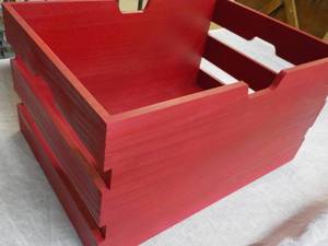 lot 228 image: Red Wood Box 18 x 13 x 10...