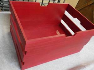lot 230 image: Red Wood Box 18 x 13 x 10...