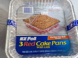lot 247 image: 12 Foil 8 x 8 Cake Pans with Lids...