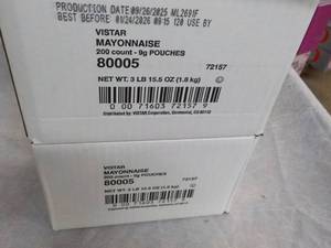lot 330 image: 2 Cases Vistar 400 packets Mayonnai...
