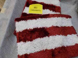 2 piece Beach Stripe Rug Set- crims...