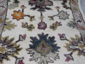 lot 35 image: LOLOI Wool Hooked Natural Accent Ru...
