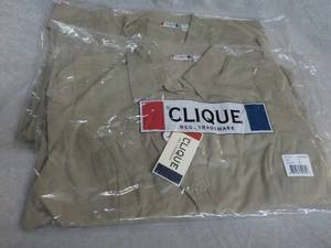 lot 73 image: 2 Clique Tan Work Shirts size 1XL...