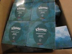 lot 58 image: 48 Boxes of Kleenex and 4 Rubbermai...