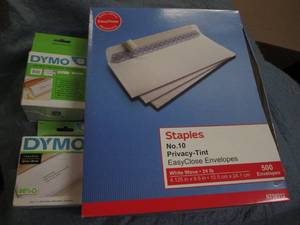 lot 60 image: 500 Envelopes and Dymo labels...
