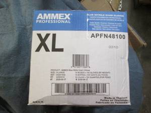 lot 131 image: XL size blue nitrile exam gloves...