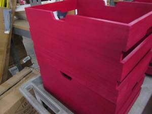 lot 28 image: 2 Wood stackable storage boxes...