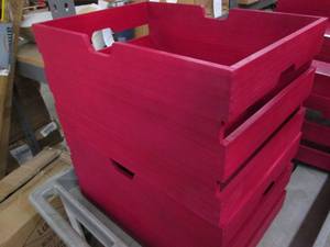 lot 29 image: 2 Wood stackable storage boxes...