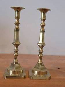 lot 2 image: Lot of (2) Brass Candle Holders 10