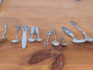 lot 69 image: Lot of (7) 177-grams (total) 830 Sterling Silver Utensils