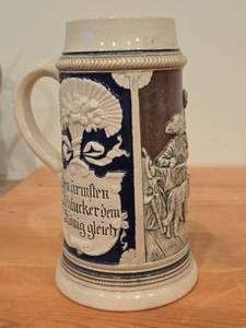 lot 105 image: Vintage Stoneware Beer Stein (Germany)