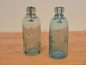 lot 110 image: Lot of (2) Vintage Soda Bottles  Hutchinson style