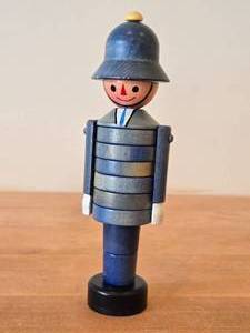 lot 154 image: Vintage 1950s1960s British Police Officer (Bobby) theme Handpainted Wooden Stacking Toy