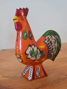lot 159 image: Vintage Swedish Dala Rooster theme Handpainted Figurine by Nils Olsson