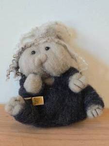 lot 161 image: Vintage Troll theme Soft Scuplture by Lillebeth Wang Todal  Handmade Traditional Scandinavian Needled-Felting  style  Norway