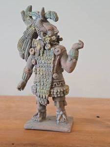 lot 163 image: Ancient Mayan Warrior theme Ceramic Figurine