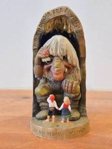 lot 169 image: Vintage Norwegian Dovregubben Mountain King Troll theme Authentic Handcrafted Hand carved Wooden Sculpture by Henning Engelson (Norway)