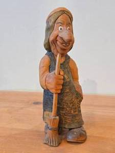 lot 173 image: Vintage Troll theme by Anton Sveen Hand Carved Birch Wood Figurine (Norway)