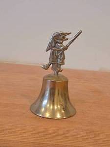lot 182 image: Vintage Witch Riding a Broomstick theme Brass Bell