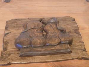 lot 189 image: Hand Carved Wood Portrait