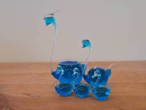 lot 240 image: Lot of (5) Goethe Hand Blown Glass Swan Barometer  Weather Glass