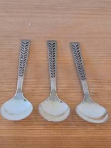 lot 38E image: Lot of (3) 108-grams (total) 830 Silver Norwegian Silver Spoons in Juvel (Jewel) Pattern