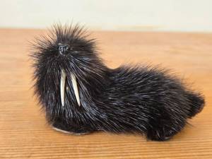 lot 326 image: Vintage Walrus theme Real Fur Figurine (1950-1970s) (Germany)