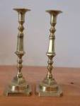 Lot of (2) Brass Candle Holders 10"