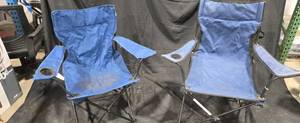 Pair of Blue Folding Camping Chairs