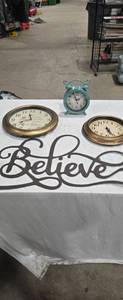lot 2086 image: Clocks and Believe Sign Lot