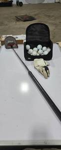 lot 2101 image: Golf Putter, Balls, and Glove