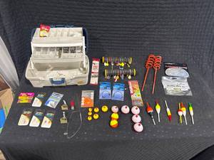 lot 2110 image: Fishing Tackle Box & Gear Lot