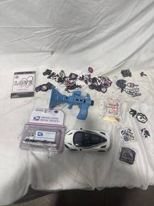 lot 2123 image: Stickers, Toy Megaphone, Toy Vehicles Lot