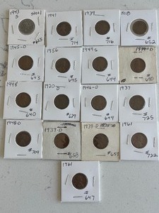 lot 74 image: Lincoln Wheat and Memorial Cents