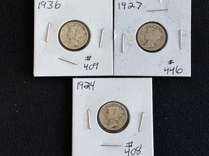 lot 78 image: Mercury Dimes