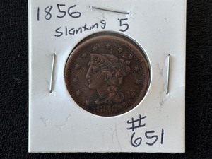 lot 10 image: 1856 Braided Hair Cent Slanted 5