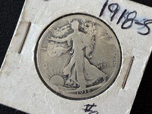 lot 13 image: 1918-S Walking Liberty Half Dollar