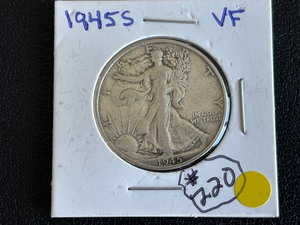 lot 34 image: 1945-S Walking Liberty Half Dollar