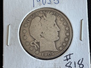 lot 43 image: 1905-S Barber Half Dollar