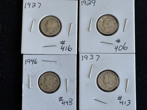 lot 45 image: Mercury Dimes