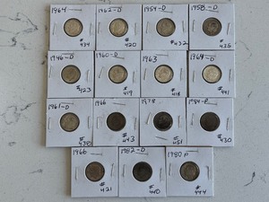 lot 63 image: Roosevelt Dimes Including Silver