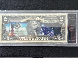lot 5 image: $2 Dollar Commemorative NASA Atlas 6 Friendship 7 Note