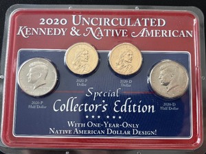 lot 18 image: 2020 Kennedy and Native American Dollars