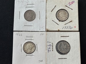 lot 26 image: Mercury Dimes