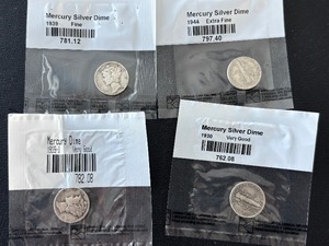 lot 39 image: Mercury Dimes