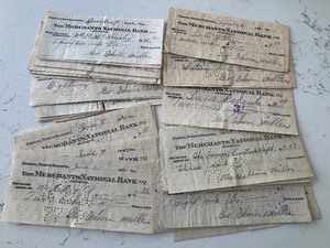 lot 70 image: Vintage Bank Checks